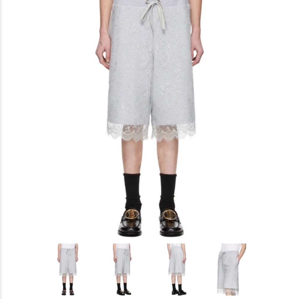 NWT Burberry Runway M86C75 Gray Lace Men's Shorts size medium